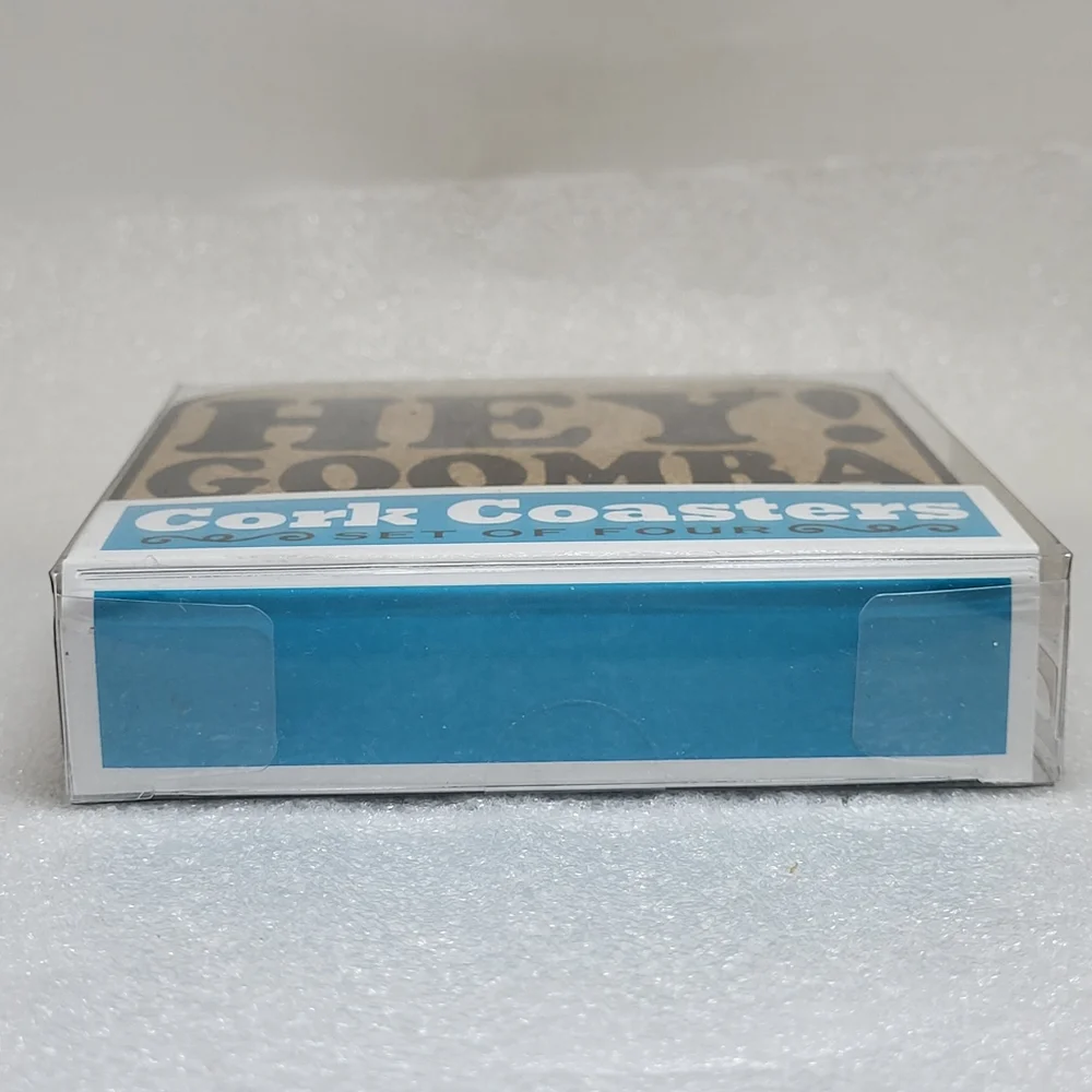 Italian Sayings Cork COASTERS Set of 4 Hey Goomba Use Coaster NIP 8 Track Romeo